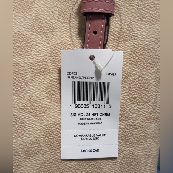 Mollie Tote 25 💖 in signature canvas with heart charm - Picture 7 of 10